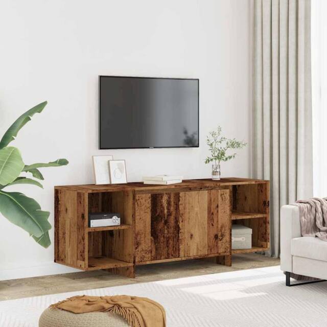 Berkfield Home TV Cabinet Old Wood 130x35x50 cm Engineered Wood in Brown - Size: 130 x 35 x 50 cm - image 1