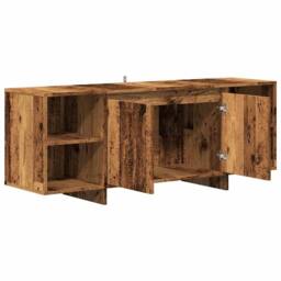Berkfield Home TV Cabinet Old Wood 130x35x50 cm Engineered Wood in Brown - Size: 130 x 35 x 50 cm - thumbnail 5