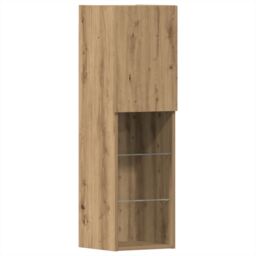 Berkfield Home TV Cabinet with LED Lights Artisan Oak 40.5x30x102 cm in Brown - thumbnail 8