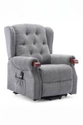 More4Homes Harrogate Single Motor Electric Rise Recliner Fabric Lift Riser Chair in Grey - thumbnail 2