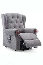 More4Homes Harrogate Single Motor Electric Rise Recliner Fabric Lift Riser Chair in Grey - thumbnail 3