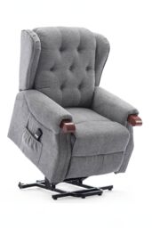 More4Homes Harrogate Single Motor Electric Rise Recliner Fabric Lift Riser Chair in Grey - thumbnail 4