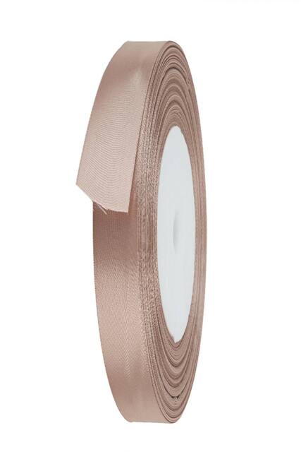Neel Blue Double Sided Satin Polyester Ribbon Roll, 6mm x 25 Metres in Beige - image 1