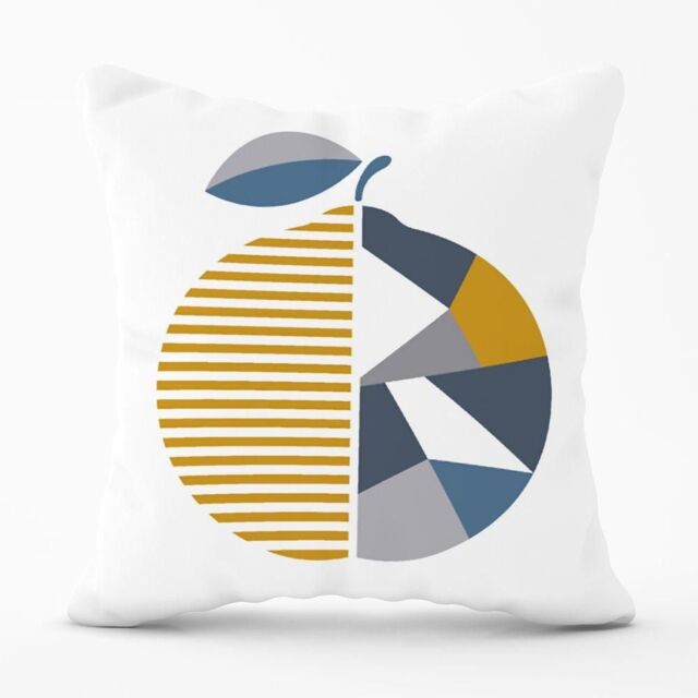 Warren Reed - Designer Geometric Orange Cushions in Yellow - Size: 45 cm x 45 cm - image 1