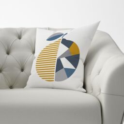 Warren Reed - Designer Geometric Orange Cushions in Yellow - Size: 45 cm x 45 cm - thumbnail 3