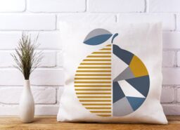 Warren Reed - Designer Geometric Orange Cushions in Yellow - Size: 45 cm x 45 cm - thumbnail 2