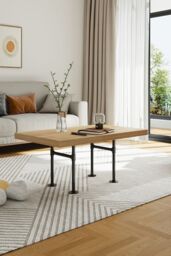 Living and Home 40cm/15.75 inch 2Pcs Black H-shaped Metal Table Legs Furniture Replacement Legs for Coffee Table - thumbnail 2
