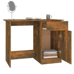 Berkfield Home Modern Desk Smoked Oak 100x50x76 cm Engineered Wood in Brown - Size: 100 x 50 x 76 cm - thumbnail 5