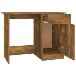Berkfield Home Modern Desk Smoked Oak 100x50x76 cm Engineered Wood in Brown - Size: 100 x 50 x 76 cm - thumbnail 7