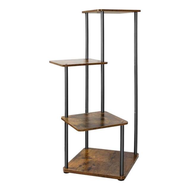 KORVIXA 4 Tier Metal Plant Stand Flower Pot Display Rack in Brown - image 1