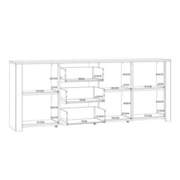 Wyld Haus Bramblecroft Large Navy & Natural Oak Sideboard 3 Door 3 Drawer - thumbnail 7