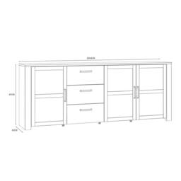 Wyld Haus Bramblecroft Large Navy & Natural Oak Sideboard 3 Door 3 Drawer - thumbnail 6