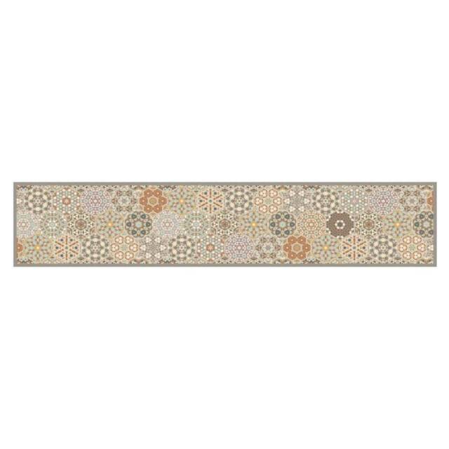 Berkfield Home Kitchen Rug Washable Hexagon Pastel 60x300 cm Velvet - image 1