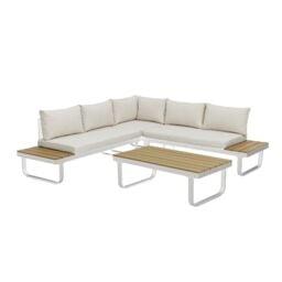 Home Detail Roman Aluminium L-Shape Garden Sofa Set in Grey - thumbnail 3