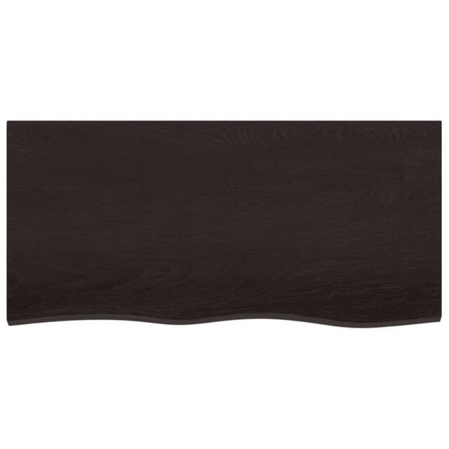 Berkfield Home Table Top Dark Grey 100x50x(2-6) cm Treated Solid Wood Oak in Charcoal - image 1