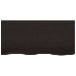 Berkfield Home Table Top Dark Grey 100x50x(2-6) cm Treated Solid Wood Oak in Charcoal