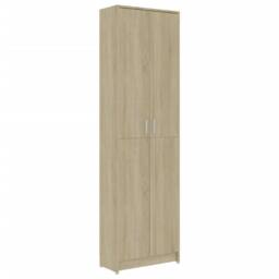 Berkfield Home Hallway Wardrobe Sonoma Oak 55x25x189 cm Engineered Wood in Brown - Size: 55 x 25 x 189 cm - thumbnail 2