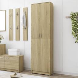 Berkfield Home Hallway Wardrobe Sonoma Oak 55x25x189 cm Engineered Wood in Brown - Size: 55 x 25 x 189 cm - thumbnail 1