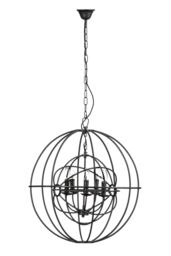 Orsina Orbital 5 Arm Round Pendant Light in Black - thumbnail 1