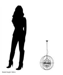 Orsina Orbital 5 Arm Round Pendant Light in Black - thumbnail 2