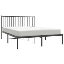 Berkfield Home Metal Bed Frame with Headboard Black 135x190 cm Double - thumbnail 3