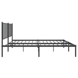 Berkfield Home Metal Bed Frame with Headboard Black 135x190 cm Double - thumbnail 6