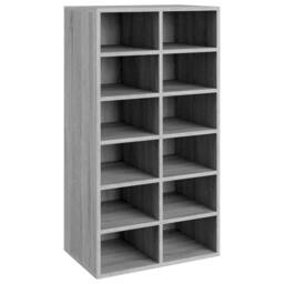 Berkfield Home Shoe Rack Grey Sonoma 54x34x100.5 cm Engineered Wood - thumbnail 1