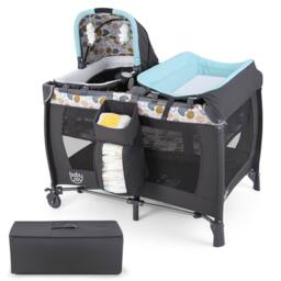 CASART Foldable Nursery Center Bassinet Baby Playard w/Diaper Changing Table - Size: Crib - thumbnail 1