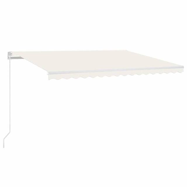 Berkfield Home Manual Retractable Awning with LED 400x300 cm Cream - image 1