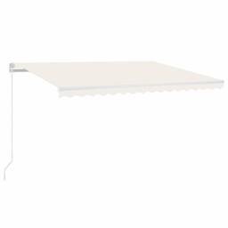 Berkfield Home Manual Retractable Awning with LED 400x300 cm Cream