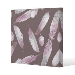 Benjamin Tate Design Imprints bird feathers (Canvas Print) / 77 x 77 x 4cm in Natural - Size: 77 x 77 x 4 cm - thumbnail 1