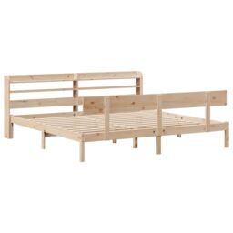 Berkfield Home Bed Frame without Mattress 180x200 cm Super King Solid Wood Pine in Brown - thumbnail 3