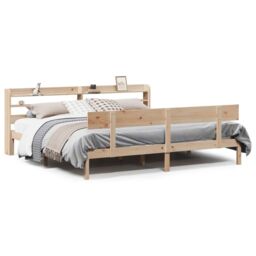 Berkfield Home Bed Frame without Mattress 180x200 cm Super King Solid Wood Pine in Brown - thumbnail 2