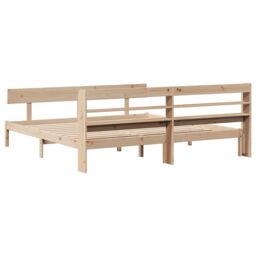 Berkfield Home Bed Frame without Mattress 180x200 cm Super King Solid Wood Pine in Brown - thumbnail 6