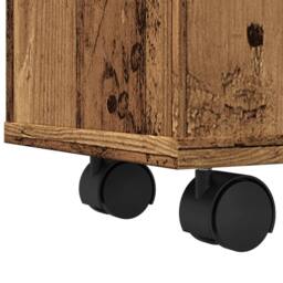 Berkfield Home Narrow Bathroom Cabinet with Wheels Old Wood Engineered Wood in Brown - thumbnail 8