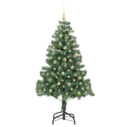 Berkfield Home Christmas Tree with 300 LEDs with Stand Green 180 cm PVC - thumbnail 4
