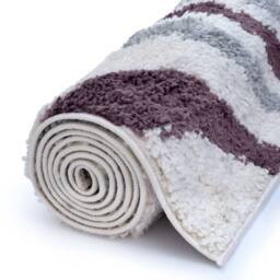 THE RUGS Moodi Wavy Design Shaggy Soft High Pile Living Room Rug & Runner in Purple - Size: 80 cm x 150 cm - thumbnail 6