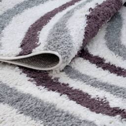 THE RUGS Moodi Wavy Design Shaggy Soft High Pile Living Room Rug & Runner in Purple - Size: 80 cm x 150 cm - thumbnail 4