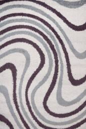 THE RUGS Moodi Wavy Design Shaggy Soft High Pile Living Room Rug & Runner in Purple - Size: 80 cm x 150 cm - thumbnail 1