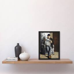 Artery8 The Artists Father Reading Newspaper Cezanne Framed Wall Art Print - Size: A4 - thumbnail 4