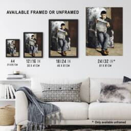 Artery8 The Artists Father Reading Newspaper Cezanne Framed Wall Art Print - Size: A4 - thumbnail 3