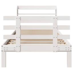 Berkfield Home Bed Frame with Headboard without Mattress White 90x200 cm - thumbnail 4