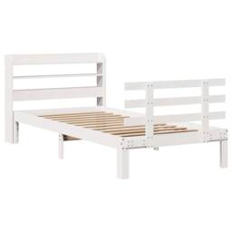 Berkfield Home Bed Frame with Headboard without Mattress White 90x200 cm - thumbnail 3
