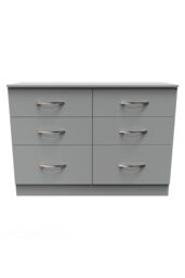 Ready Assembled 2 U Hampshire 6 Drawer Wide Chest (Ready Assembled) in Dark Grey - thumbnail 1