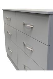 Ready Assembled 2 U Hampshire 6 Drawer Wide Chest (Ready Assembled) in Dark Grey - thumbnail 4