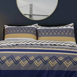 Snug City Zig Zag Complete Bedding Set Duvet Cover Set Pillowcase Fitted Sheet - Size: Single - thumbnail 4