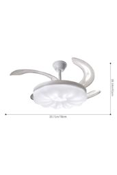 Living and Home Dimmable Ceiling Fan Light with Remote and Retracted Blades in White - thumbnail 4