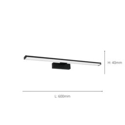 Eglo Pandella 1 Plastic Integrated LED IP44 Bathroom Mirror Wall Light in Black - thumbnail 3
