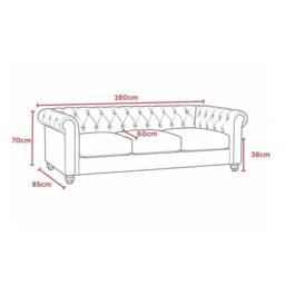 Sofaya Hampton 3 Seater Chesterfield Sofa Velvet Soft Cushion Couch in Green - thumbnail 5