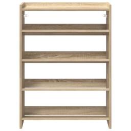 Berkfield Home Shoe Rack Sonoma Oak 60x25x81 cm Engineered Wood in Light Oak - Size: 60 x 25 x 81 cm - thumbnail 4